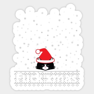 ugly xmas cat Sticker